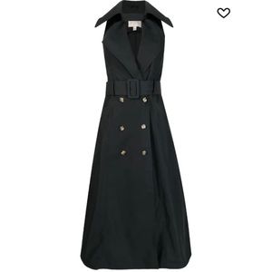 Escada limited time sleeveless black drench coat dress